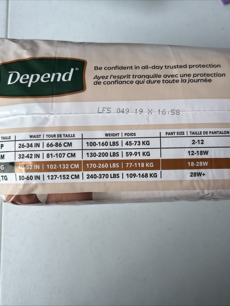 Depend Disposable Underwear Maximum Female Large 12 Ct