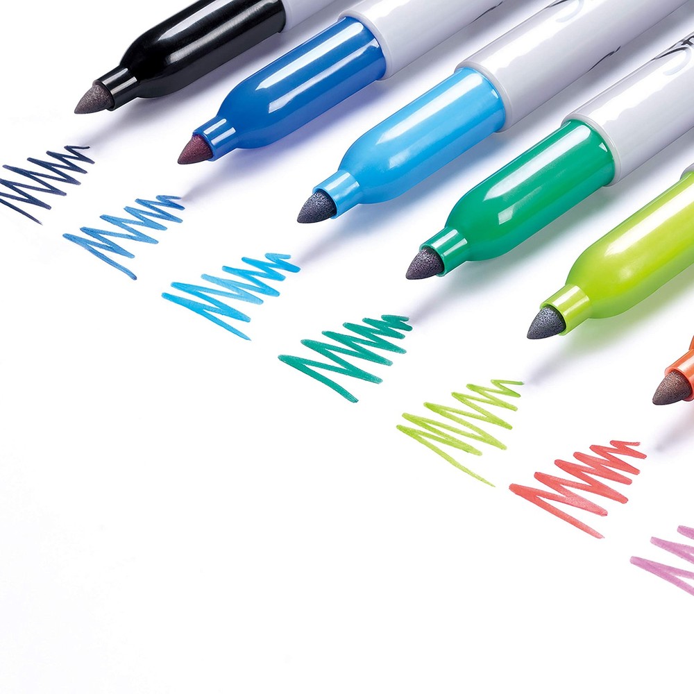 Sharpie Permanent Markers Fine Tip Black Red 2 Pack Quick Drying Ink