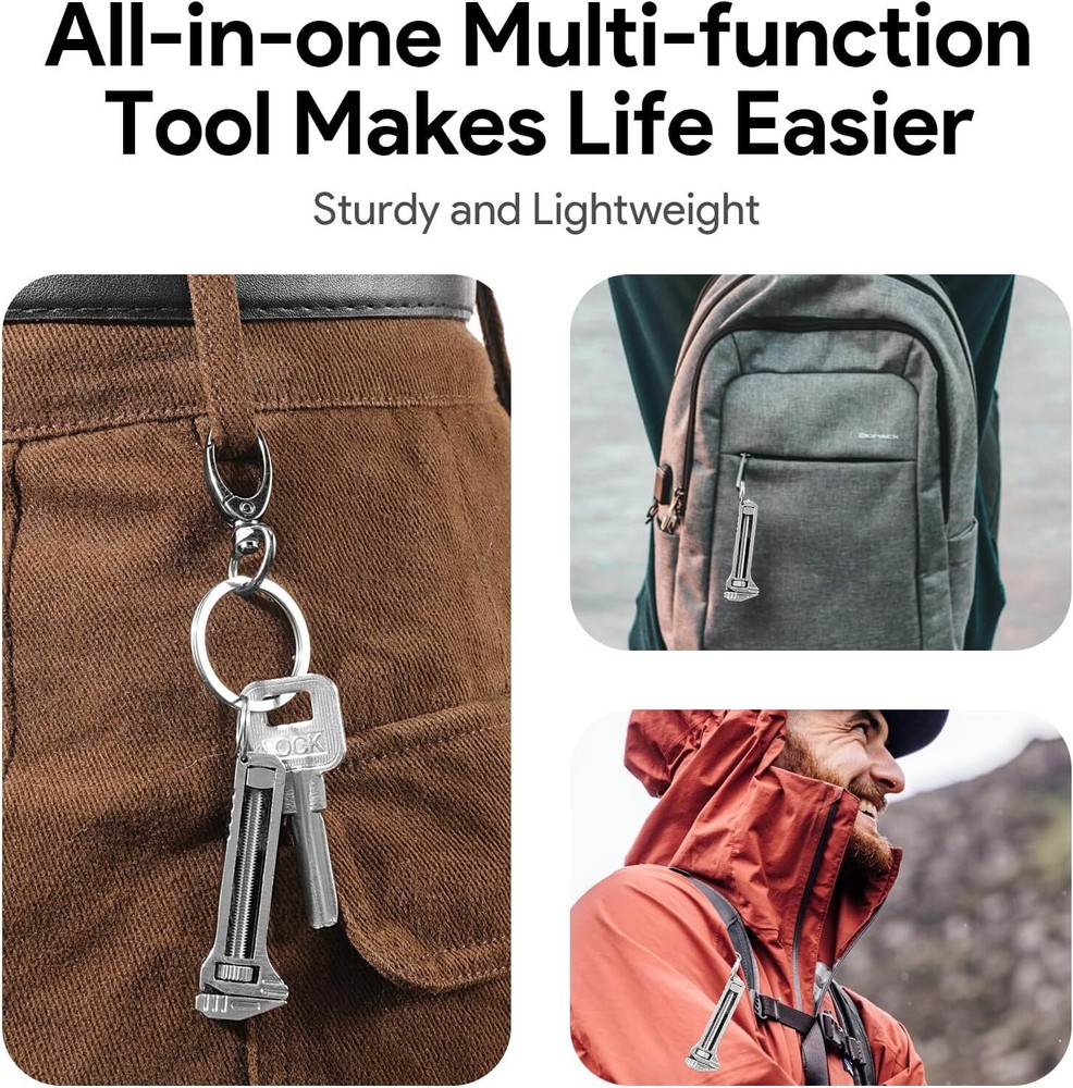 3Pcs Compact Titanium Multitool Alloy Everyday Multi Functional Wrench Spanner