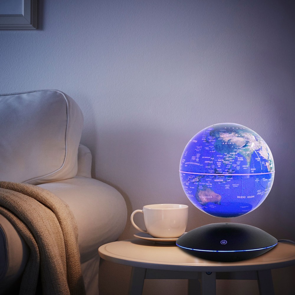 Magnetic Floating Globe with Touch Control and LED Light for Home Decor