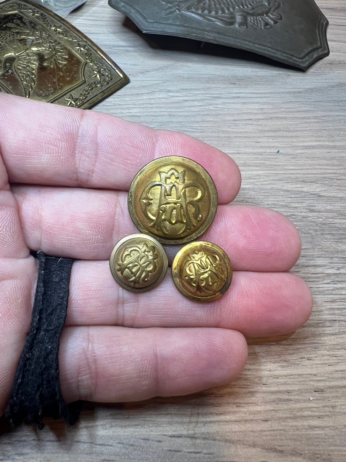 Group of 3 Civil War GAR Veterans Coat & Cuff Buttons