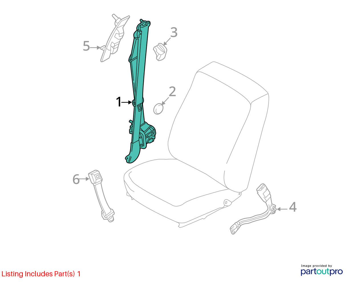 Seat Belt Front Bench 40/20/40 Passenger Fits 09-14 FORD F150 PICKUP 10322506