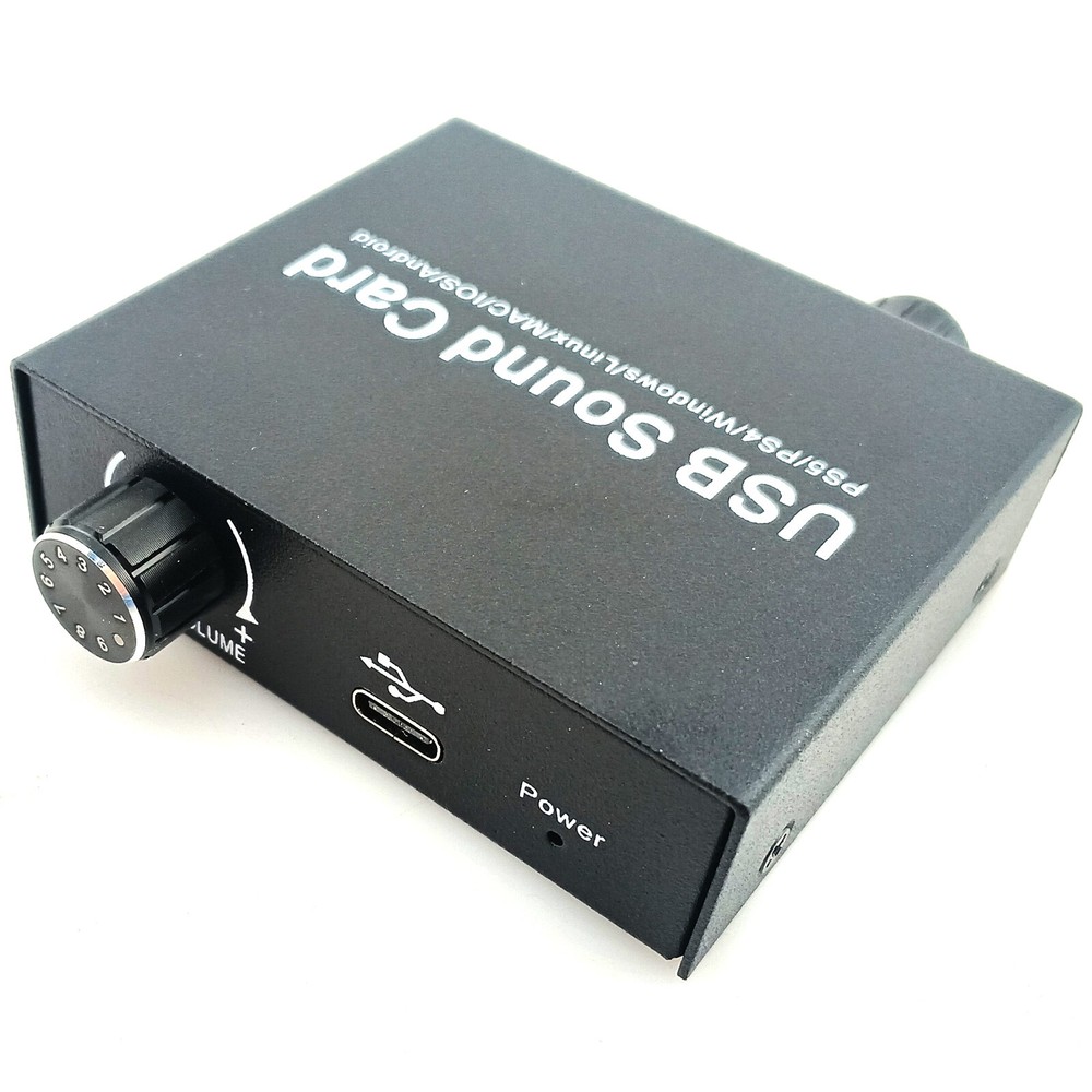 PC Android USB C Audio Amplifier 3.5mm Stereo Headphone Output Mic Input Volume
