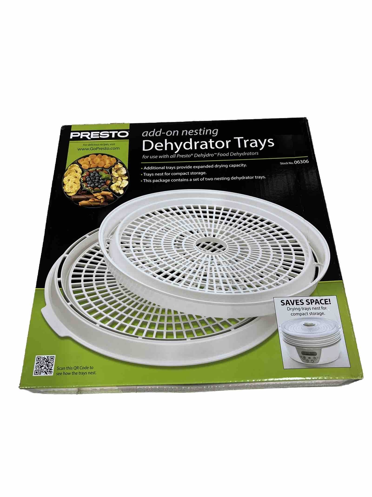 PRESTO 21-808 Add-On Nesting Dehydrator Trays (2 PACK)
