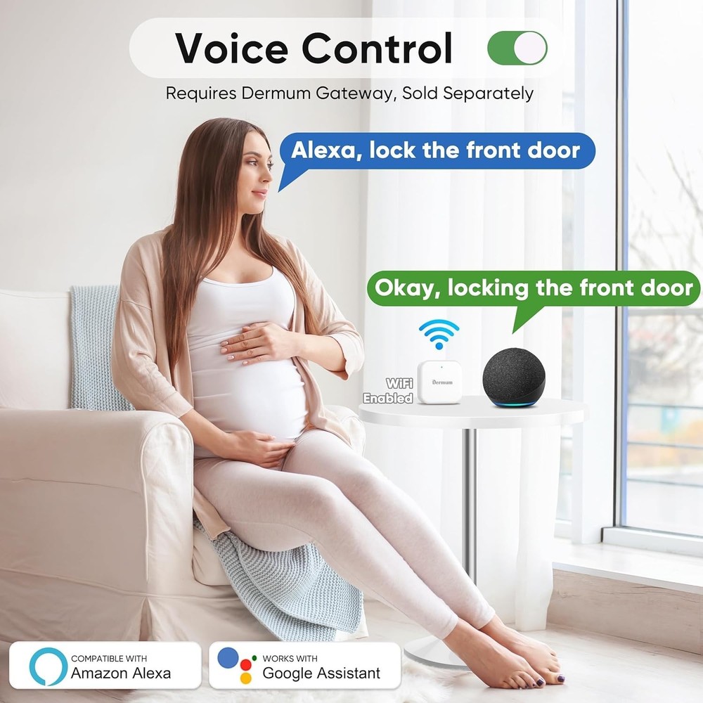 Digital Lock with App Control and Voice Assistant Compatibility for Easy Access