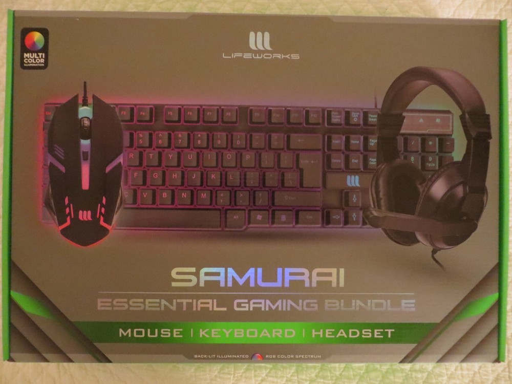 Gaming Mouse Keyboard and Headset Back-Lit Samurai Bundle NEW FREE SHIPPING!!!
