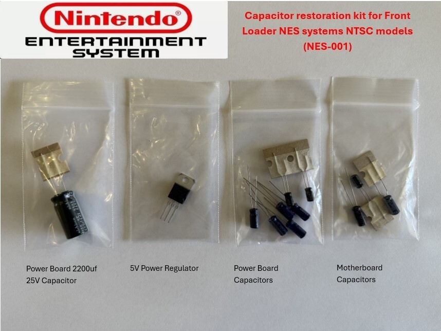 Nintendo NES Front Loader Capacitor Kit with Voltage Regulator (No Power/Audio)