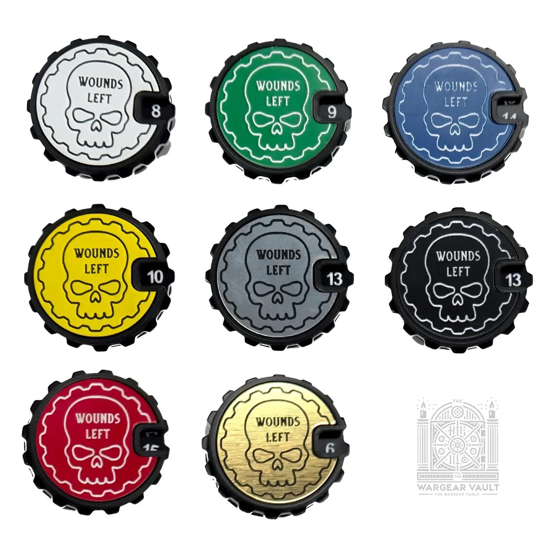 Premium 0-16 Damage Wound Trackers - Pack of Gaming Counters for AoS, 40k, KoW