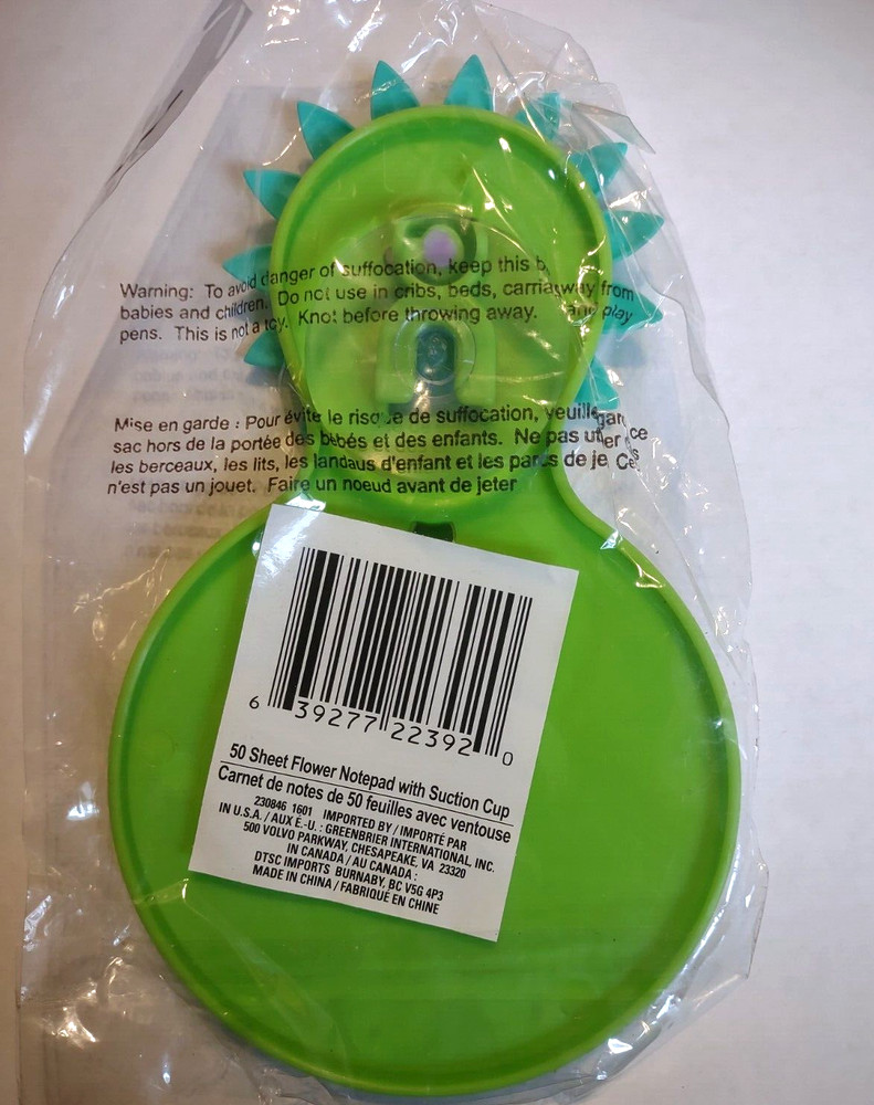 50 Sheet Suction Cup Flower Note Pad