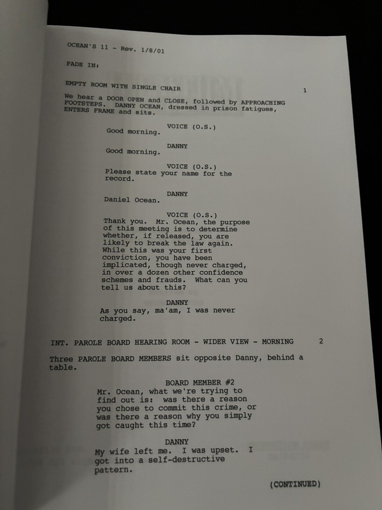 Warner Bros.™ THE OCEANS TRILOGY Rare Script STEVEN SODERBERGH Screenplay Set