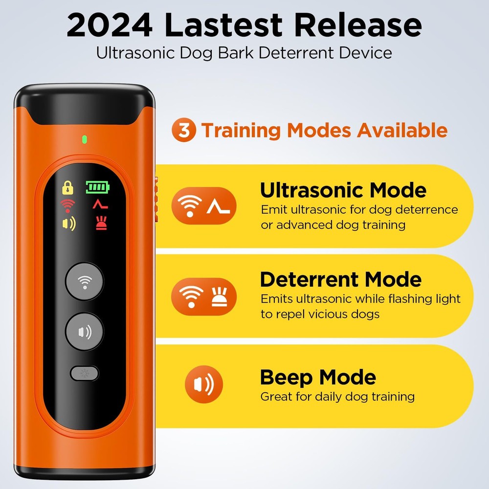 Anti-Bark Training Device for Dogs LED Flashlight Bark Collar Alternative