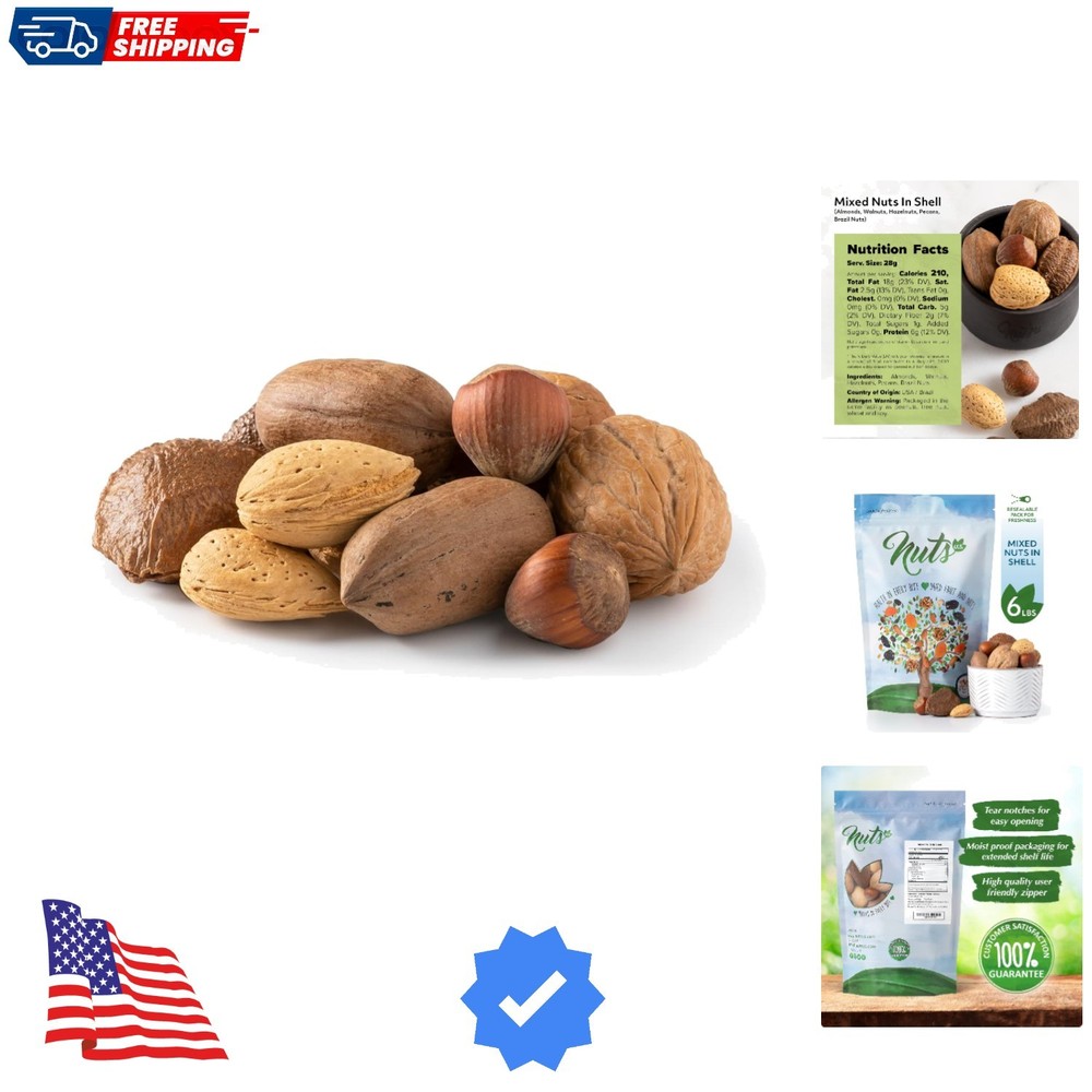 NUTS U.S. – Mixed Nuts In Shell Almonds, Walnuts, Hazelnuts, Pecans, Brazil N...