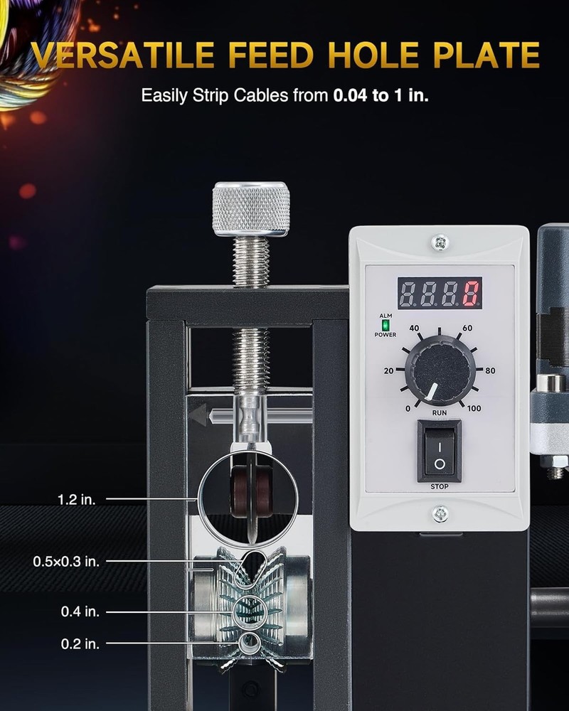 200W Automatic Wire Stripper Machine, Speed Adjustable Electric Wire Strippin...