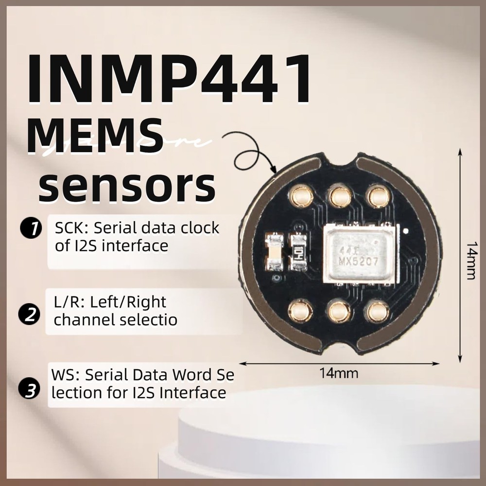 5Pcs INMP441 Omnidirectional Microphone Module MEMS I2S Interface Supports ES...