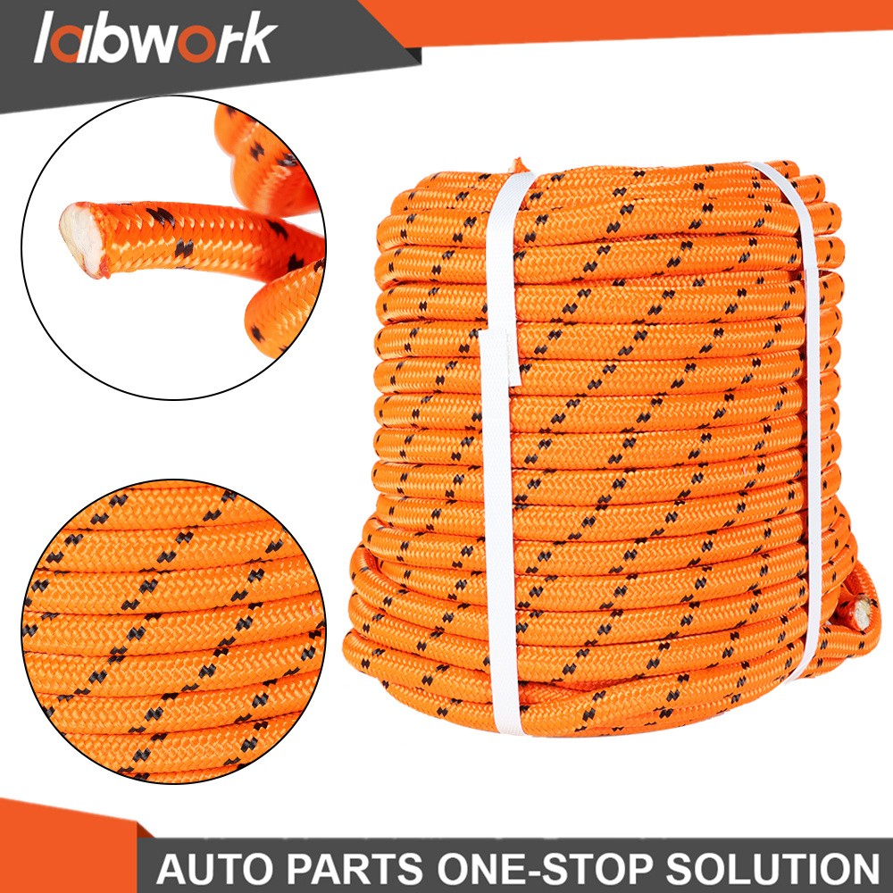 Labwork 1/2"×150' Orange Double Braid Polyester Rope 6180Lbs Breaking Strength