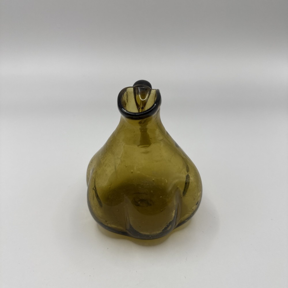 Small Amber Hand Blown Pitcher