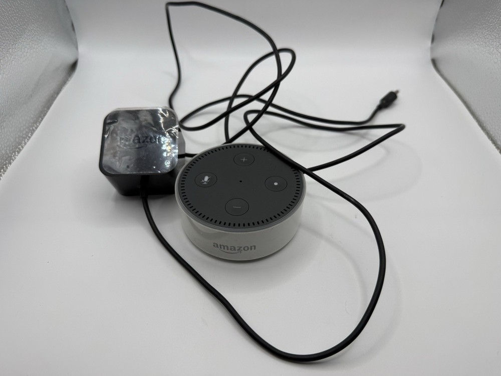 Amazon Echo Dot 2nd Gen Alexa Smart Speaker Tested w OEM Adapter No USB Cable