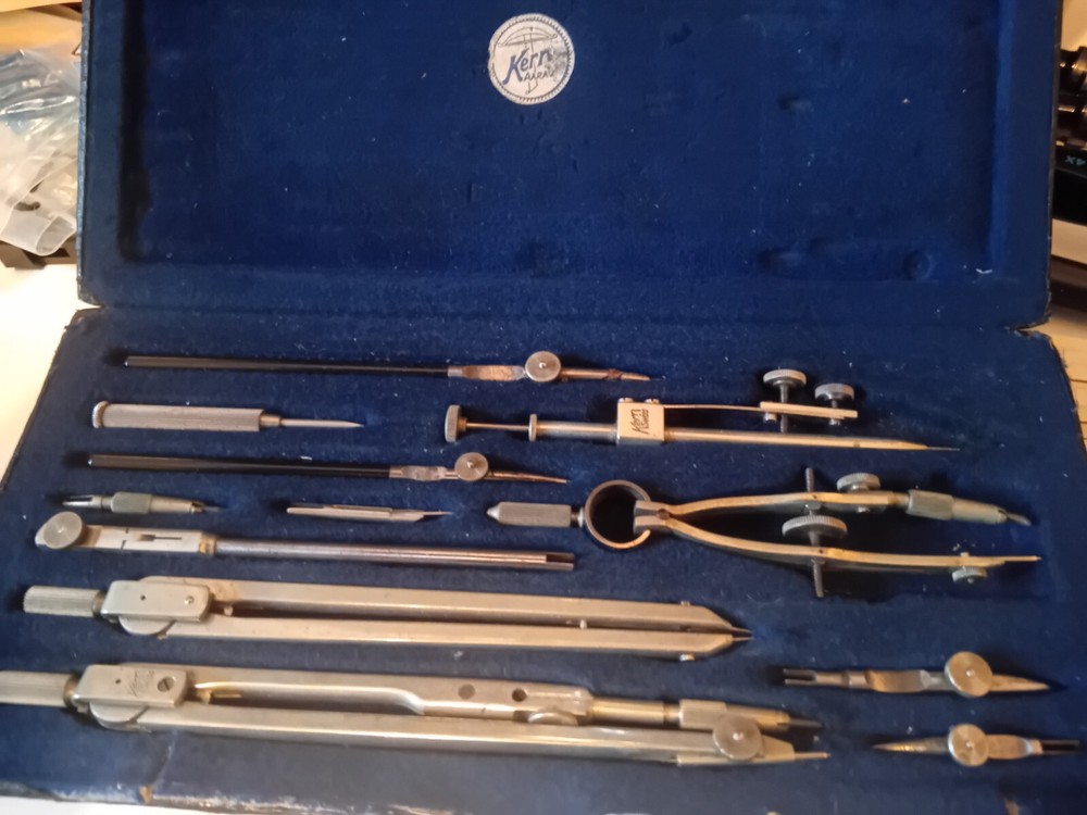 VINTAGE KERN MATH ENGINEER COMPASS DRAWING SET