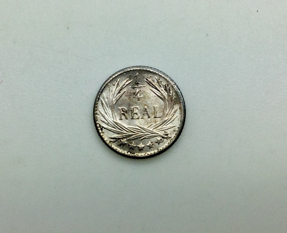 Guatemala 1898 Silver 1/4 Real Nice Lustrous Example Pleasing Coin