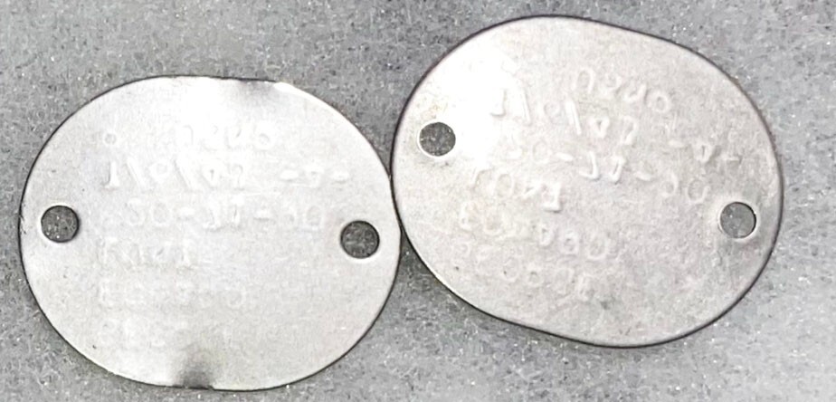 WWII USNR George Lunt T-43 Dog Tag Set