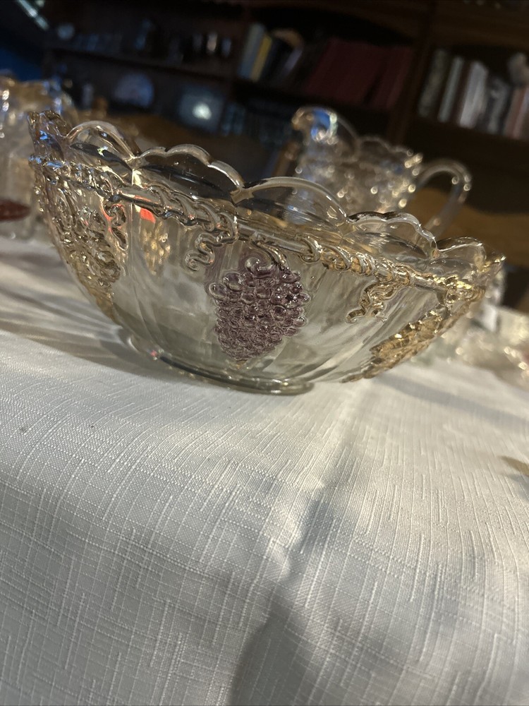 Crystal Dish Set Bowl/Cups/Pitcher