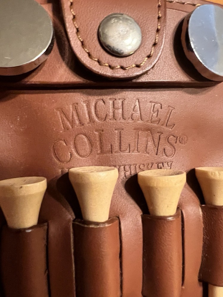 Michael Collin’s Leather Hip Flask Golf Tee Holder