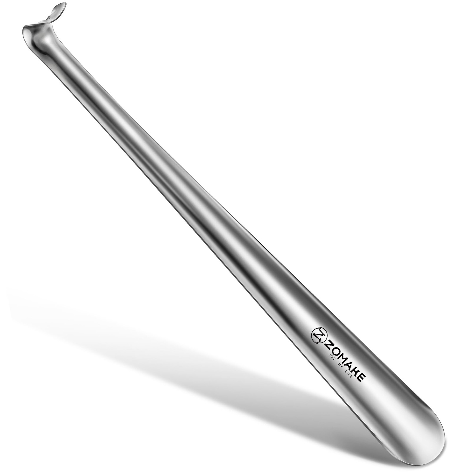 ZOMAKE Shoe Horn Long Handle for Seniors Men Women,Metal Silver 1pc
