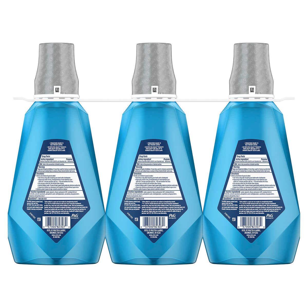 Extra New 379405 Crest Pro-Health Advantage Mouthwash Deep Clean 33.8 Oz (3-Pack