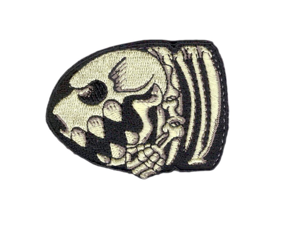 Skeleton Bullet Bill Death Patch for VELCRO® BRAND Hook Fasteners
