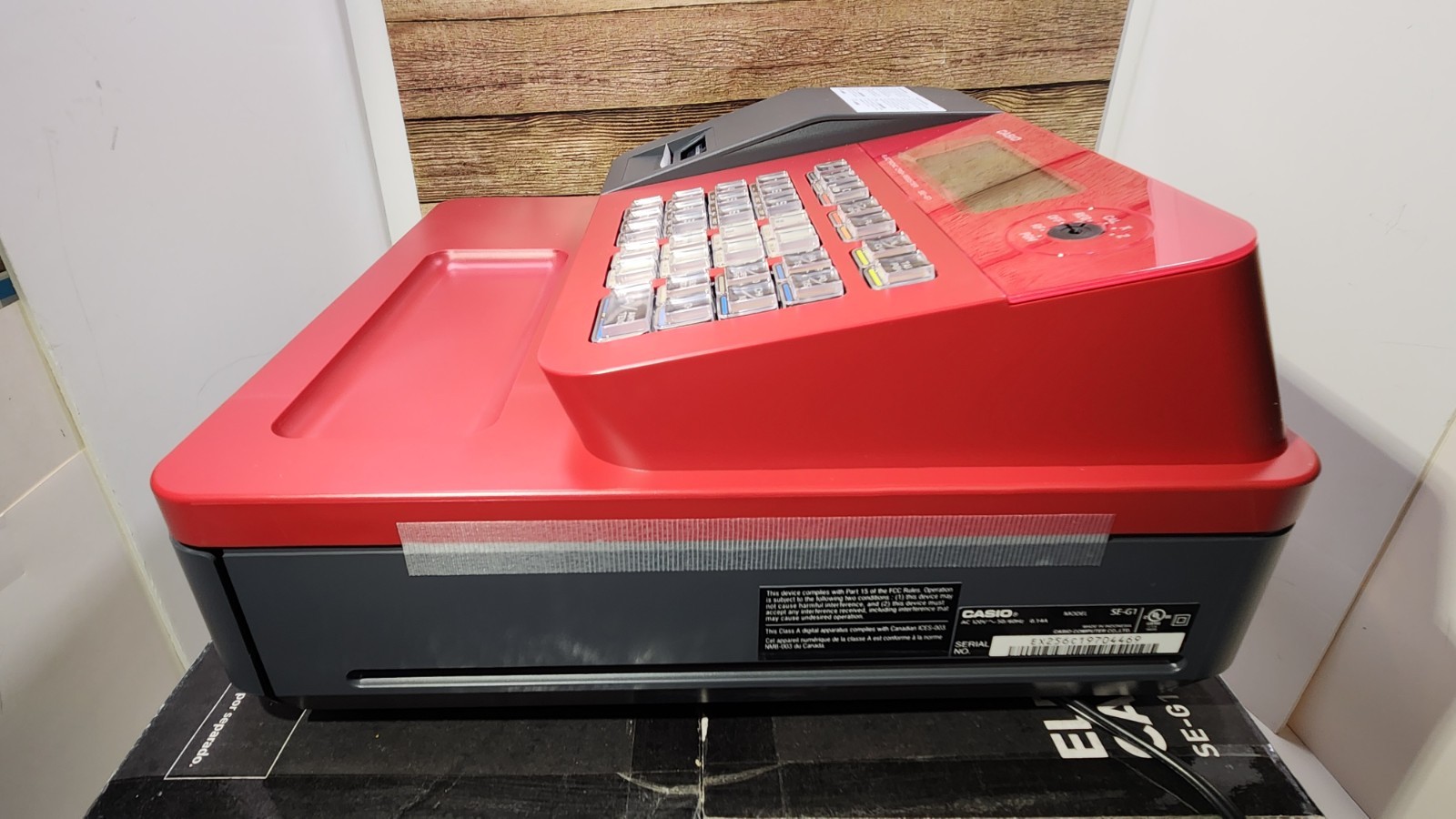 Casio Cash Register RED SE-G1SC New with Keys Manual Electronic Thermal