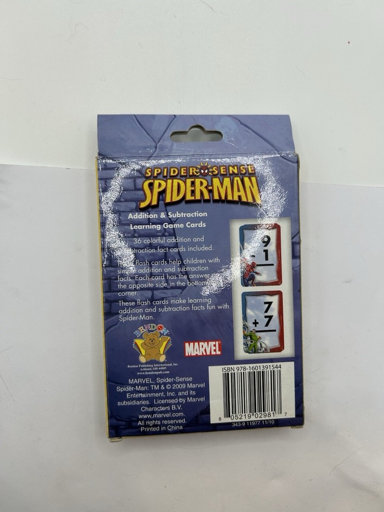 Marvel Spider-Man "Spider Sense" math Flash Cards Learning Game Cards (+/-)
