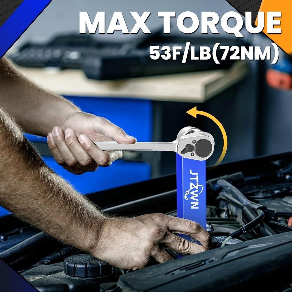 Offset Extension Wrench Set, Impact Ready Socket Wrench Extender Tool with Ve...