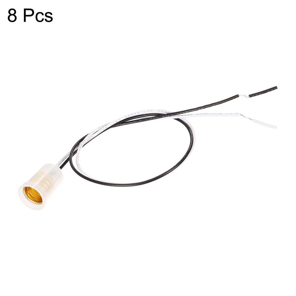 8Pcs E12 Screw-in Light Lamp Socket Candelabra Socket Bulbs Lamp Holder White