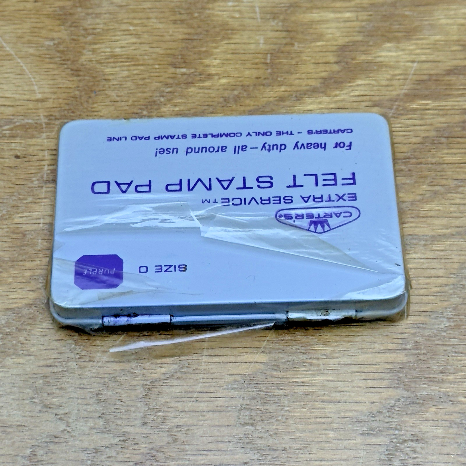 Vintage Carters Ink Stamp Pad Purple Size 0 Metal Tins Felt Pads New Sealed