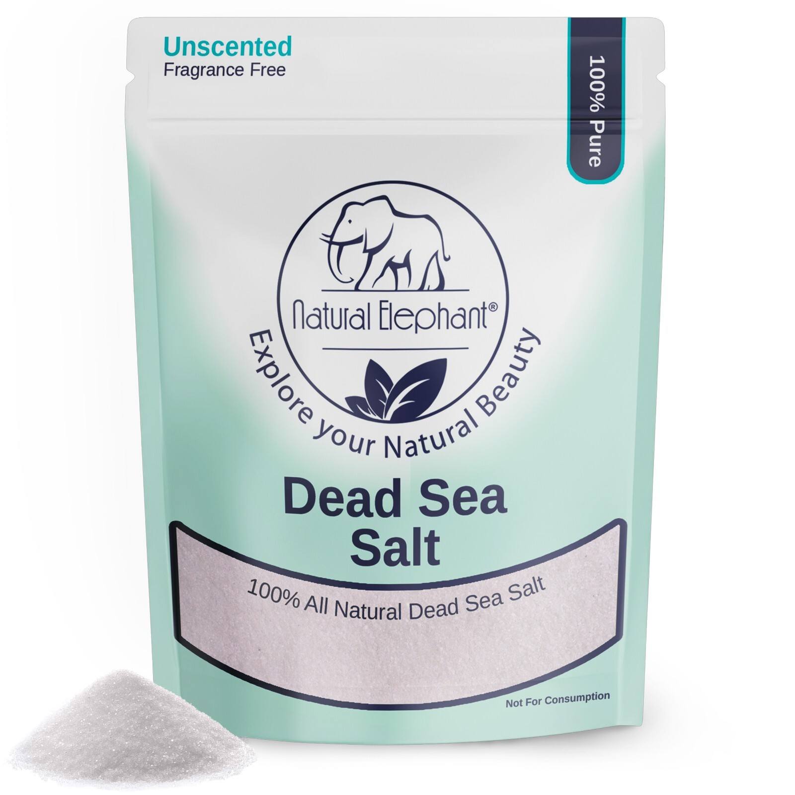 Natural Elephant Dead Sea Salt 100% Pure 1 lb, 2 lb, 5 lb, 10 lb Bag Fine Grain