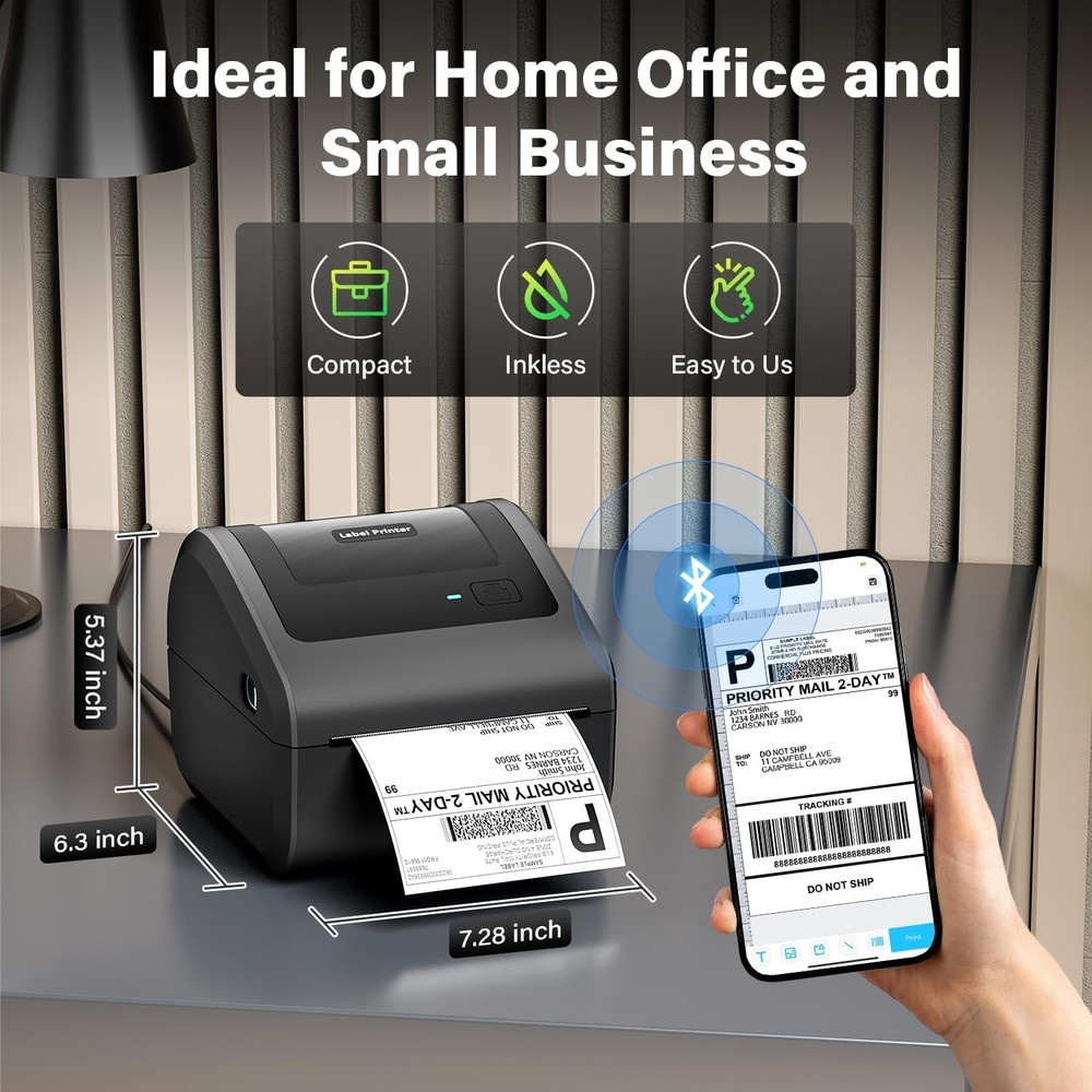 Phomemo D450BT 4x6 Wireless Shipping Label Printer with 500pcs labels