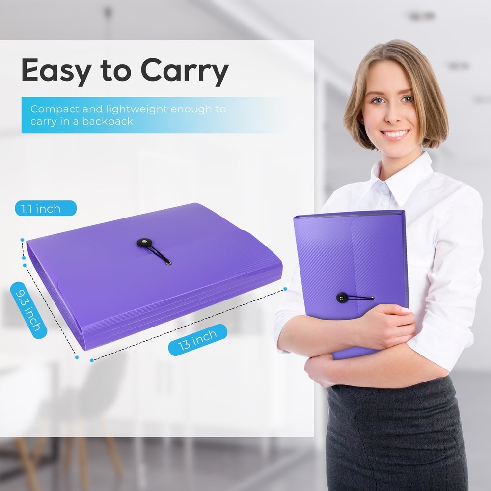 Accordion File Organizer, Expanding File Folder for Sorting Documents and Pap...