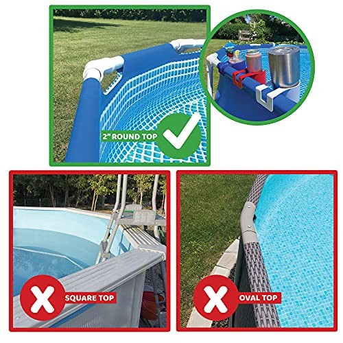 Storage Theory Pool Cup Holders – Clip-On Pool Cup Holder for 4 Pack White