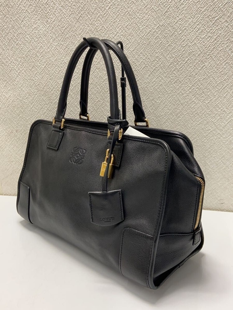 LOEWE tote bag leather Black Used