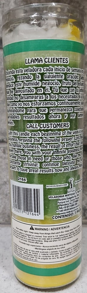 Call Customers FIXED Candle (Prosperity, Luck, Blessings) Llama Clientes