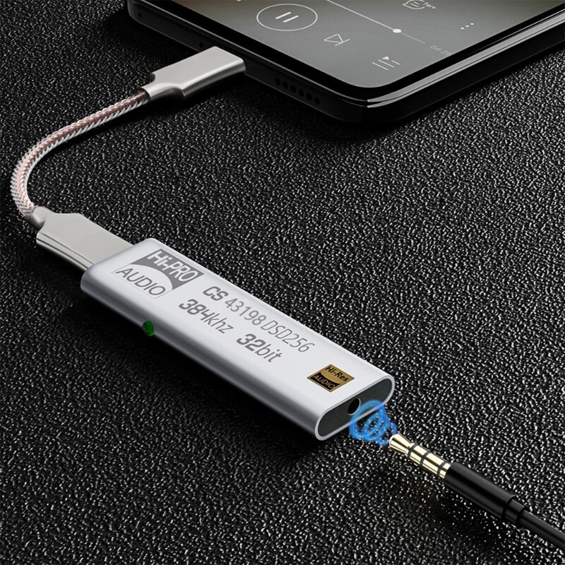 Headphone Amplifier CS43198 DSD64-258 Decoding Dongle USB C Decoding 32Bit