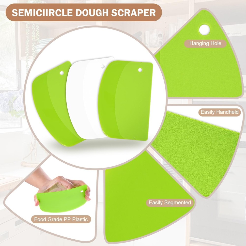 5 Pcs Bench Scraper, Bench scraper kitchen 2 Pcs Stainless Steel Dough Scrape...