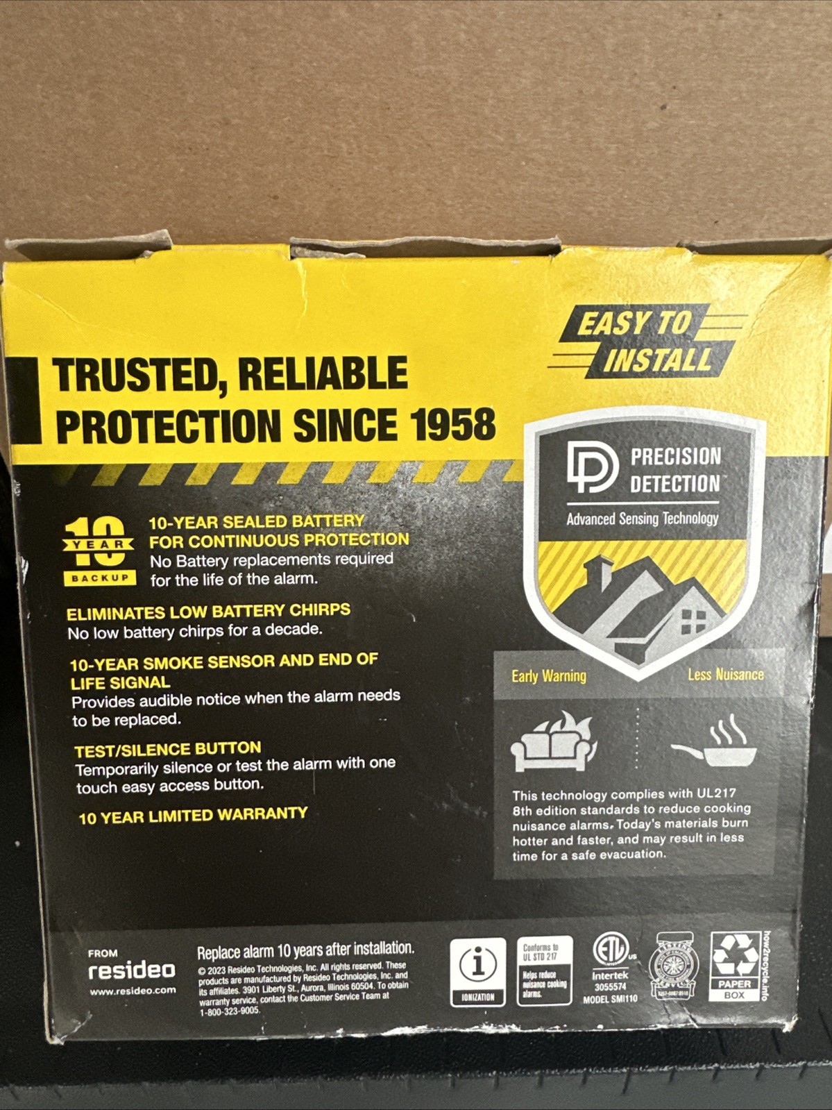 BRK 10 Year Battery-Powered Ionization Smoke Detector-SMI110 12pack