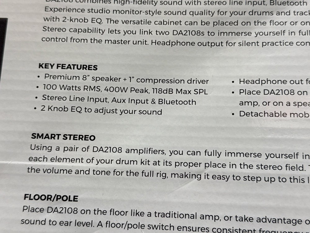 Simmons DA2108 Advanced Drum Amp (TDW039524)
