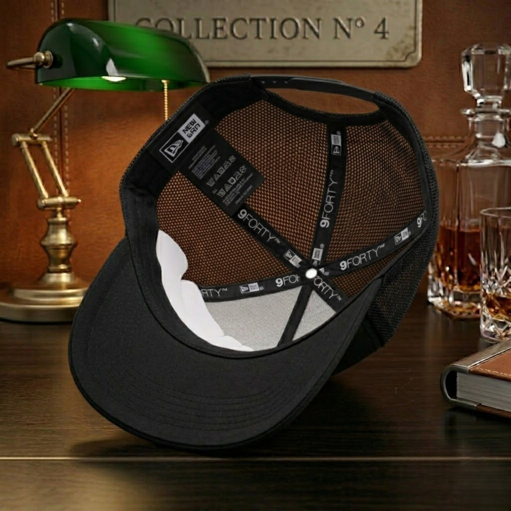 Lockheed Martin Embroidered Logo Black Trucker Hat Mesh Back Adjustable Cap