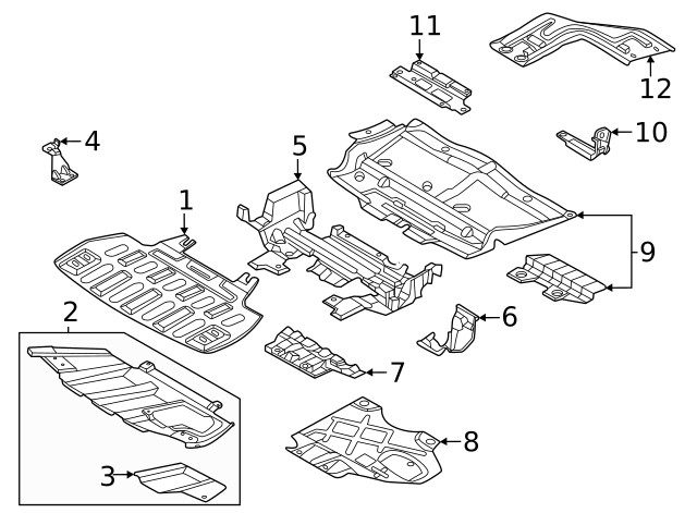 Genuine Ford Floor Pan Splash Shield Bracket FL3Z-16001A09-A