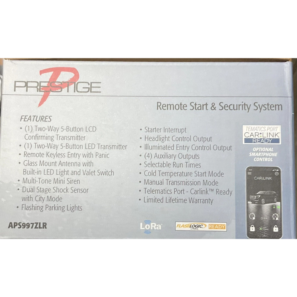Prestige APS997ZLR 2-Way LCD Car Remote Start Keyless Entry & Security System