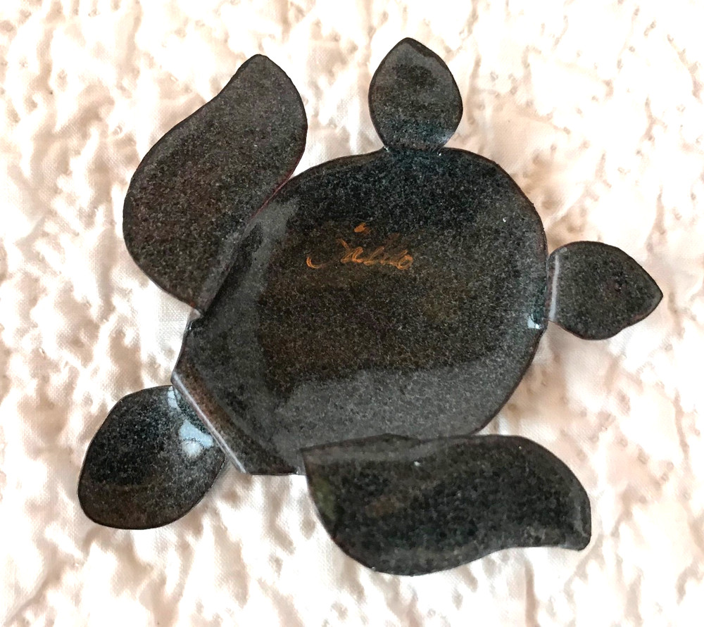 Enamel Signed Lallio Turtle