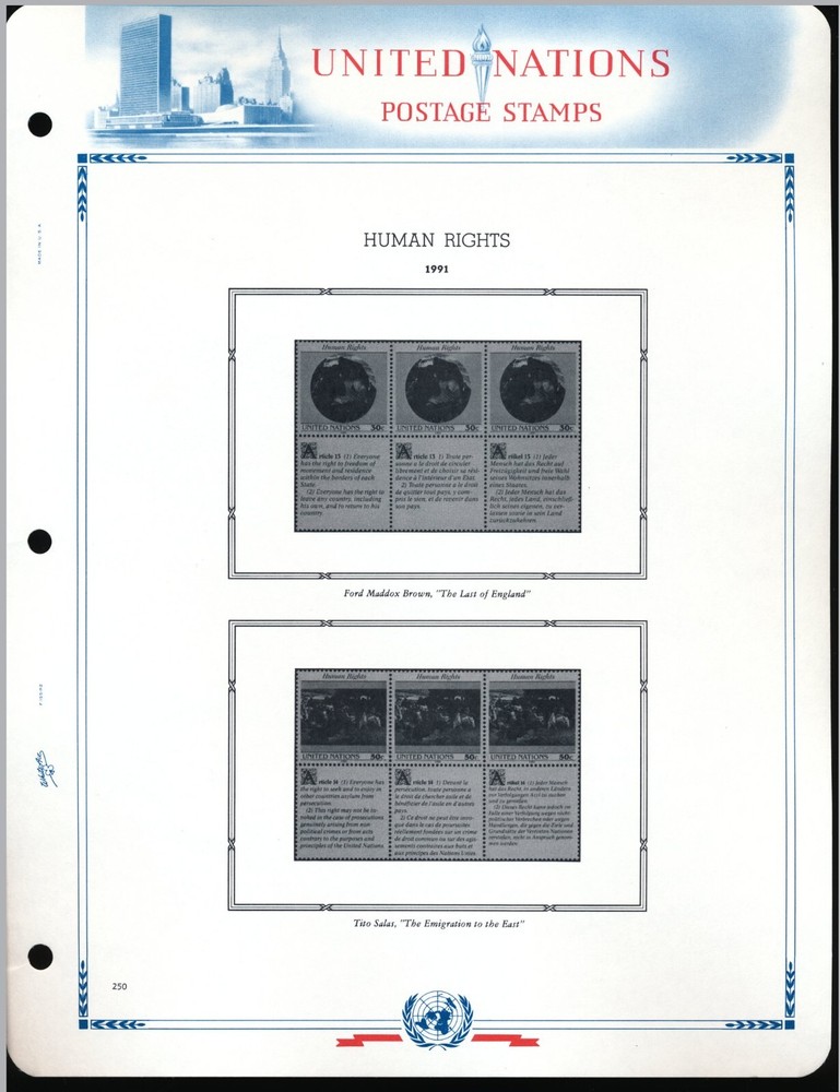 WHITE ACE 1991 United Nations Singles Album Supplement UN-39