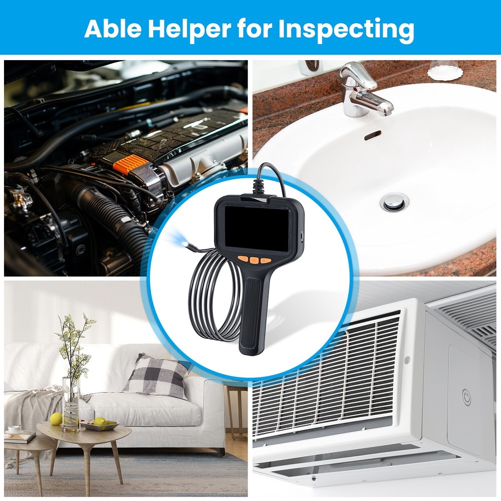 4.3" Inspection Camera with Light Articulating Borescope Endoscope Camera IP67